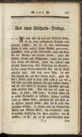 Aus einer Abschieds-Predigt.