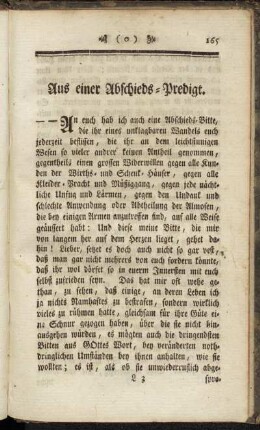Aus einer Abschieds-Predigt.