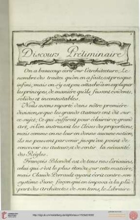 Discours Préliminaire
