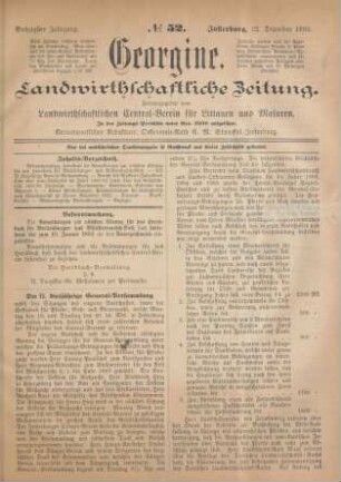 Sechzigster Jahrgang. No. 52. Insterburg, 22. Dezember 1892.