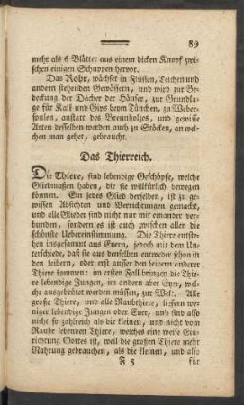 Das Thierreich