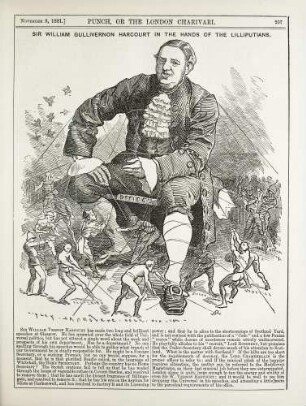 Sir William Gullivernon Harcourt in the hands of the Lilliputans