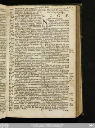 Het Heyligh Evangelium, Na [de beschryvinge] Lucae.