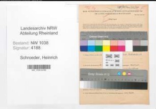 Entnazifizierung Heinrich Schroeder , geb. 07.01.1895 (Rektor)