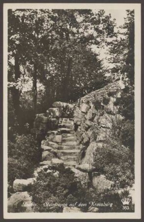 Ansichtskarte "Steintreppe auf dem Kreuzberg"