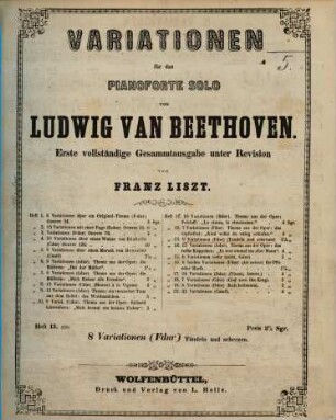 Variationen für das Pianoforte, 13. 8 Variationen (F-Dur): Tändeln und scherzen. - 7 S.