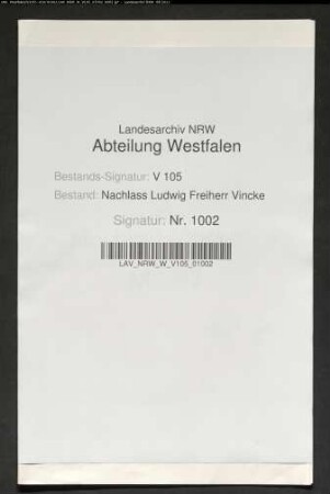 2 Briefe von Ludwig Vincke an seinen Sohn Ernst