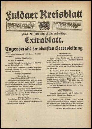 Ausgabe vom Dienstag, den 20. Juni 1916.