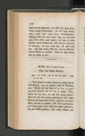 XVIII. Betrachtung. Von der Liebe Gottes.