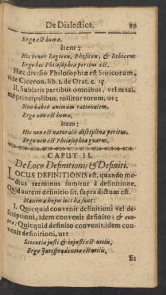 Caput II. De Loco Definitionis [et] Definiti.