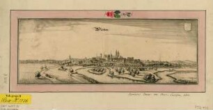 Ansicht von Wurzen, Kupferstich, 1650 : Merian, Matthäus : Wurtzen / [Stecher u. Hrsg.: Matthaeus Merian]. - Frankfurt : [Matthaeus Merian] , [1650]. - 1 Kunstbl. : Kupferstich ; 33 x 12 cm