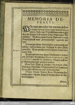 Lebenslauf : Memoria De Functi
