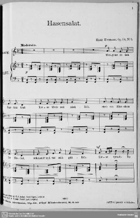Musikbeilage zum Salonblatt