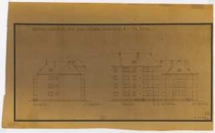 Wohnhausbebauung für Herrmann’sche Erben, Berlin-Lichtenberg: Block 2: Ansicht Kubornstraße und Hofansicht 1:100