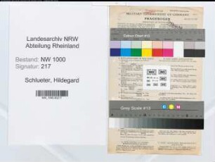 Entnazifizierung Hildegard Schlueter, geb. 23.04.1916 (Stenotyp.)