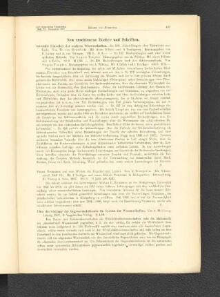 Neu erschienene Bücher und Schriften.