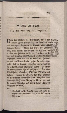 Dritter Abschnitt. Von der Baukunst der Aegypter.