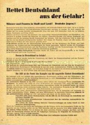 Wahlaufruf der SED zu den Landtagswahlen 1946