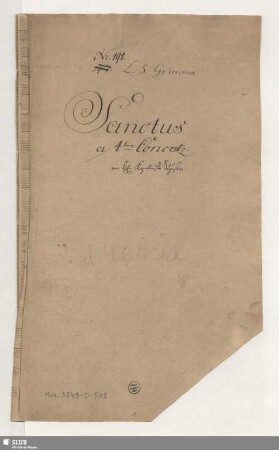 Masses. Excerpts - Mus.3549-D-503 - Mus.3549-D-503a : V (4), Coro, orch