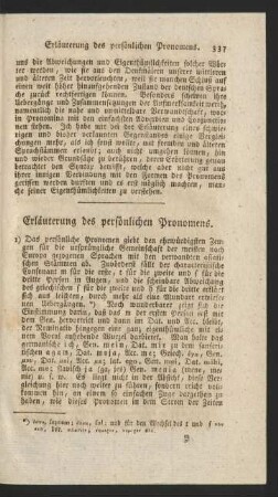Erläuterung des persönlichen Pronomens.
