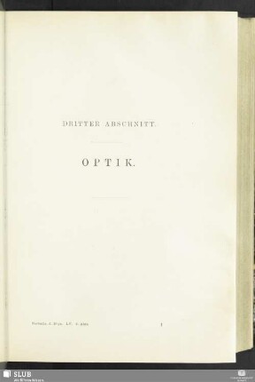 Dritter Abschnitt. Optik