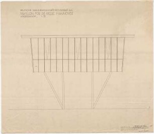 Schneider - Esleben, Paul; Hannover, Messegelände; Ausstellungspavillon und Turm für die Mannesmann AG - Pavillon (Ansicht von vorn)