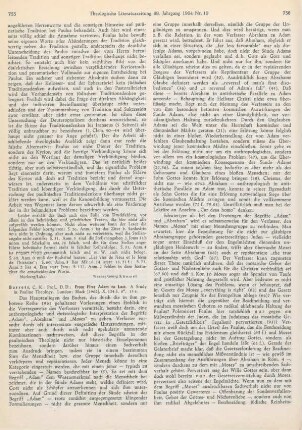 755-757 [Rezension] Barrett, Charles K., From first Adam to last