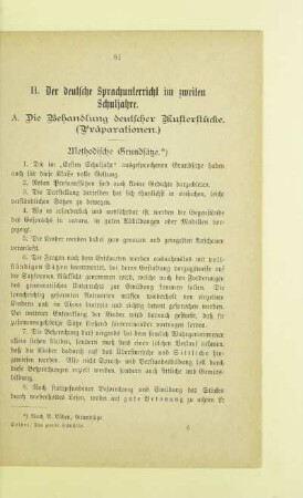 II. Der deutsche Sprachunterricht im zweiten Schuljahre