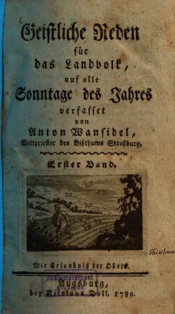 Geistliche Reden für das Landvolk, auf alle Sonntage des Jahres, 1