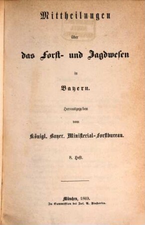 Forstliche Mittheilungen. 15 = Bd. 4. 1869