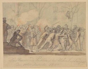 Trauerndes Publikum beim Leichenzug von Alexander Maria von Weber
