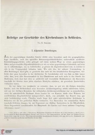 9: Beiträge zur Geschichte des Kirchenbaues in Schlesien