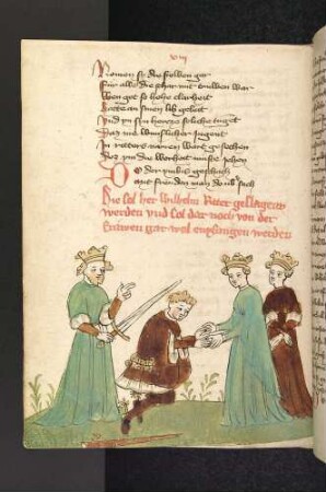 Ritterschlag Wilhelms in Anwesenheit zweier Königinnen