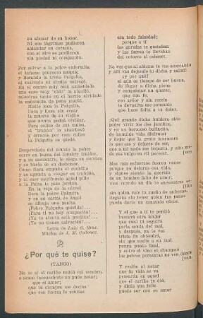 ¡Por qué te quise? : (Tango)