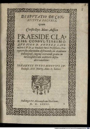 Disp. de constituta pecunia