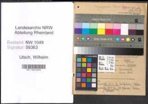 Entnazifizierung Wilhelm Utsch , geb. 04.11.1922 (Finanzbeamter)