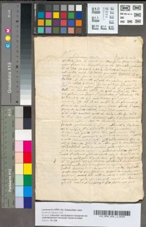 Brieven van Bernard van Merode en zijn vrouw, Caterine van Brederode, aan haar oom den Heer van Kloetingen, Goeverneur van Heusden, 1598 en omstreeks 1600. In het Fransch en Nederlandsch. 3 stukken.