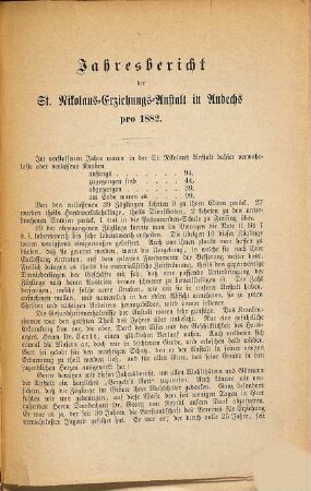 Jahres-Bericht. 1882