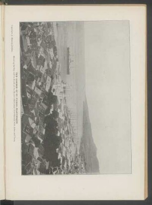 The harbor of St. Pierre, Martinique - [Photograph] : Showing the bay and the roofs of the houses which were overwhelmed with ashes and lava. Copyright, J. Murray Jordan.