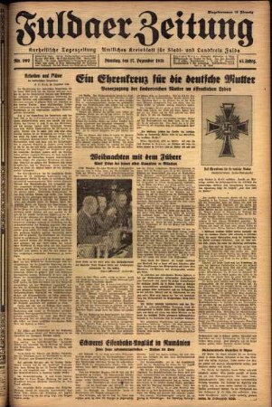 Ausgabe vom Dienstag, den 27. Dezember 1938.