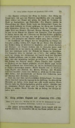 76. Krieg zwischen England und Frankreich 1755-1763