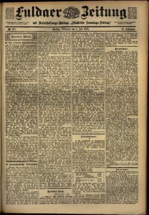 Zweite Ausgabe vom Mittwoch, den 04. Juli 1900.
