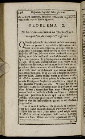 Problema X. De Locis Inventionum in Specie, & primo quidem de Causis & Effectis.