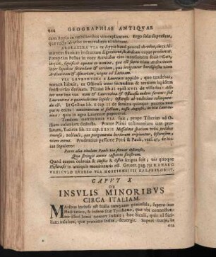 Caput X. De Insulis Minoribus Circa Italiam