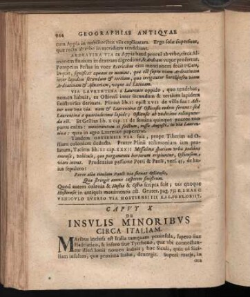 Caput X. De Insulis Minoribus Circa Italiam