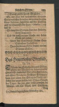XII. Das Hinterlaßne Ebenbild.