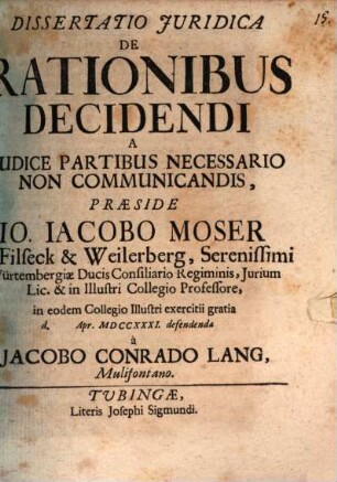 Diss. iur. de rationibus decidendi a iudice partibus necessario non communicandis