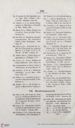 VII. Handelswissenschaft