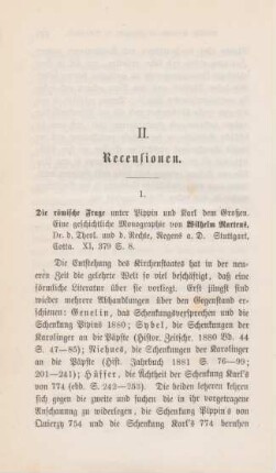 480-484 [Rezension] Martens, Wilhelm, Die römische Frage unter Pippin und Karl dem Groszen