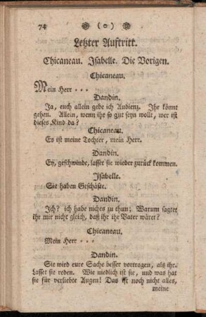 Letzter Auftritt. Chicaneau. Isabelle. Die Vorigen.